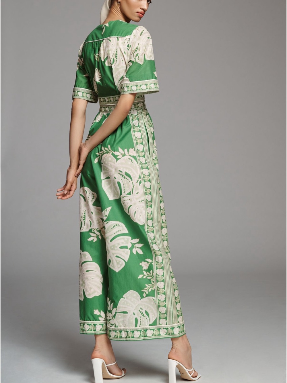 FARM Rio Lace Monsteras Jumpsuit L - Picture 3 of 9
